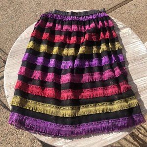 Vintage Holly Harp Metallic Fringe Disco Pencil Skirt 26”- 28” Waist Gucci Inspo